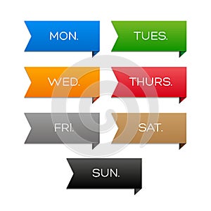 Týdně kalendář barvitý stuhy 