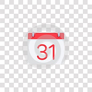 weekly calendar icon sign and symbol. weekly calendar color icon for website design and mobile app development. Simple Element