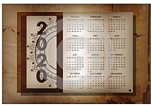 Weekly calendar with mandalas. Hand draw ethnic elements