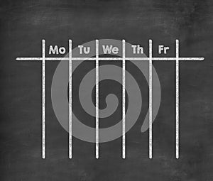 Weekly calendar for working days