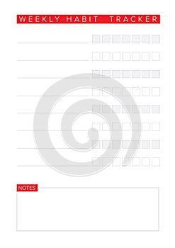 Weekly habit tracker template