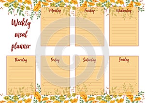 Weekly meal planner