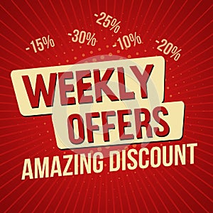 Weekly offers, amazing discount banner template
