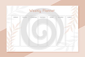 weekly organizer timetable template plan weekdays