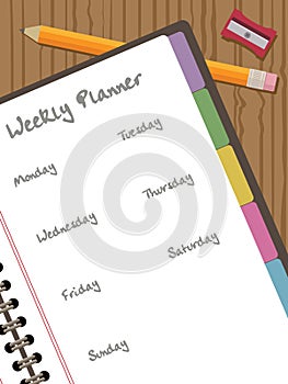 Weekly planner photo