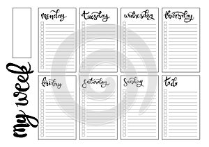 Weekly planner blank template