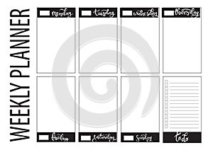 Weekly planner blank template