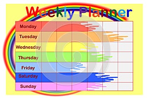Template school timetable for students