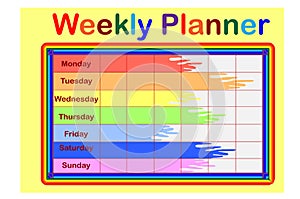 Template school timetable for students