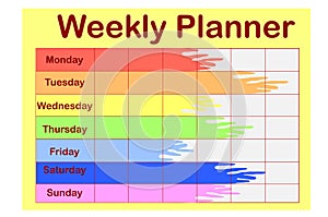 Template school timetable for students