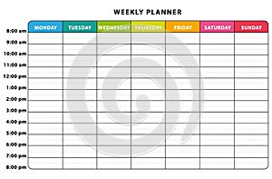 Weekly planner photo