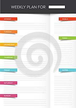 Weekly planner template