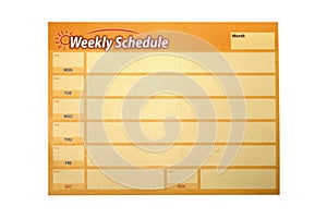 Weekly schedule