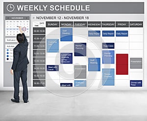 Weekly Schedule To Do List Appointment Concept photo