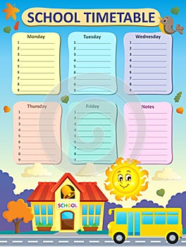 Weekly school timetable concept 5