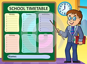 Weekly school timetable concept 6