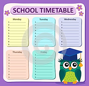 Weekly school timetable subject 4