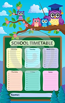 Weekly school timetable subject 6