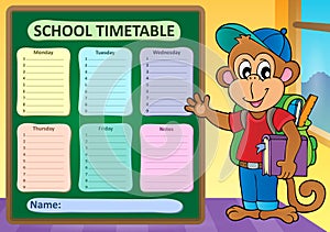 Weekly school timetable subject 9