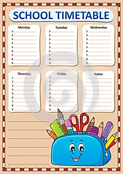 Weekly school timetable template 3