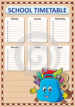 Weekly school timetable template 4