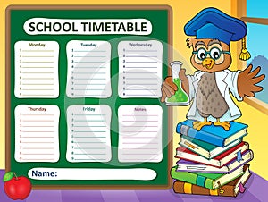 Weekly school timetable template 7