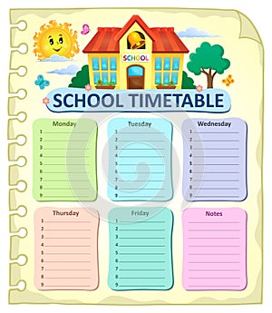 Weekly school timetable thematics 7