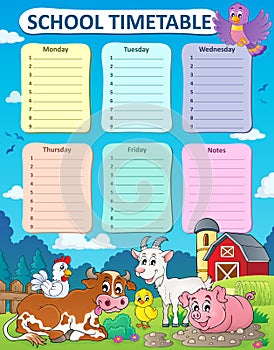 Weekly school timetable thematics 5 photo