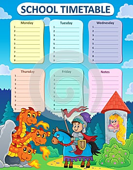 Weekly school timetable thematics 9 photo