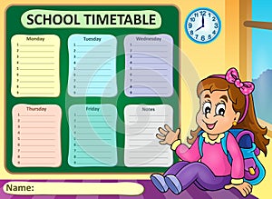 Weekly school timetable theme 7