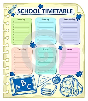 Weekly school timetable topic 4