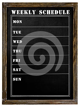 Weekly Shedule Chalk Board