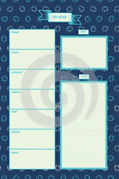 Weekly Spread template suitable for planners, journals or printing