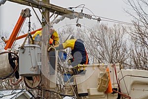 Weeks after Hurricane utility crews are still hard at work restoring power to fixing damaged lines