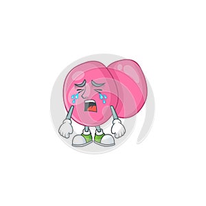 A weeping streptococcus pyogenes cartoon character concept