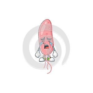 A weeping vibrio cholerae cartoon character concept