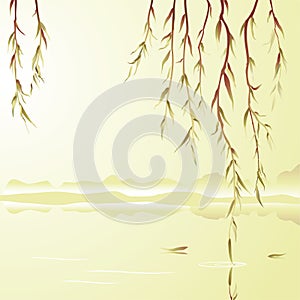Weeping willow above the water