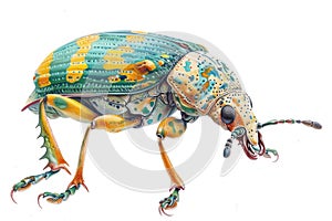 Weevil,  Pastel-colored, in hand-drawn style, watercolor, isolated on white background