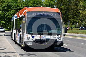 WEGO Bus at Clifton Hill in Niagara Falls, Ontario, in Canada