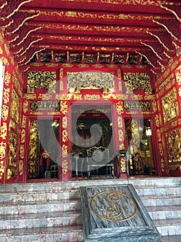 Wehart Chamrun residential hall, the throne Chinese style of H.M. King Chulalongkorn.