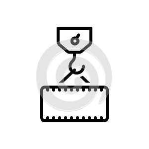 Black line icon for Weigh, heft and have a weight of photo