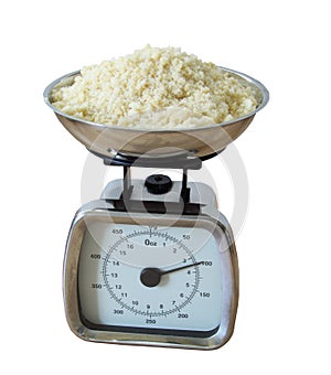 Weighing baking ingredients photo