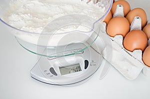 Weighing flour