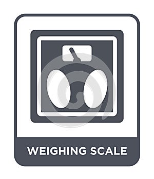 weighing scale icon in trendy design style. weighing scale icon isolated on white background. weighing scale vector icon simple