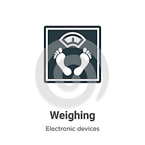 Weighing vector icon on white background. Flat vector weighing icon symbol sign from modern electronic devices collection for