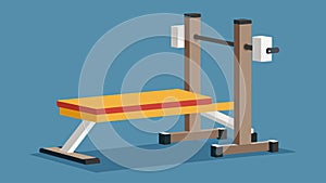 A weight bench with adjustable height and support bars for individuals with mobility impairments.. Vector illustration. photo