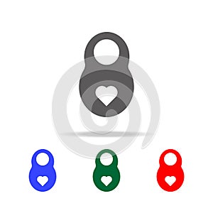 weight with heart icon. Elements in multi colored icons for mobile concept and web apps. Icons for website design and development,