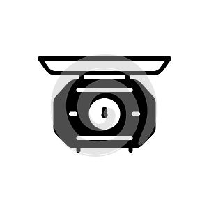 Black solid icon for Weight, heft and scale