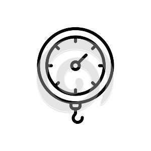 Black line icon for Weight, heft and meterage