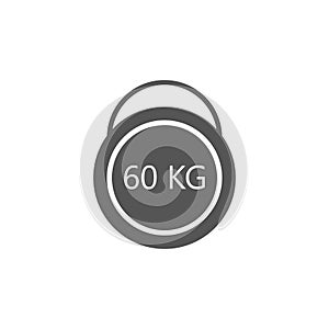 Weight icon. Kilogram dumbbell vector icon illustration sign